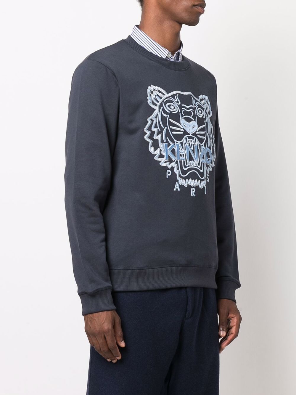 Kenzo Tiger Embroidered Crewneck Sweatshirt In Black