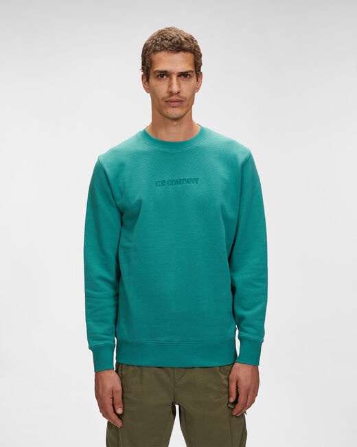 Shop C.p. Company Logo Sweater In Green