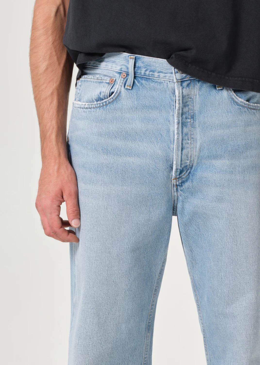 Agolde Light Blue Jeans In Regenerated Denim In Blue