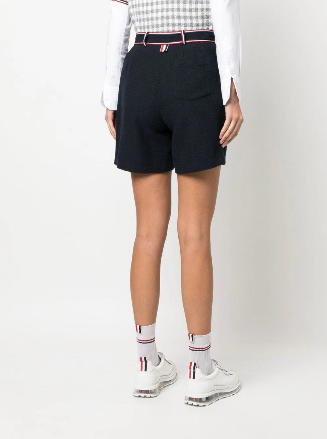 Thom Browne Rwb Stripe Shorts In Black
