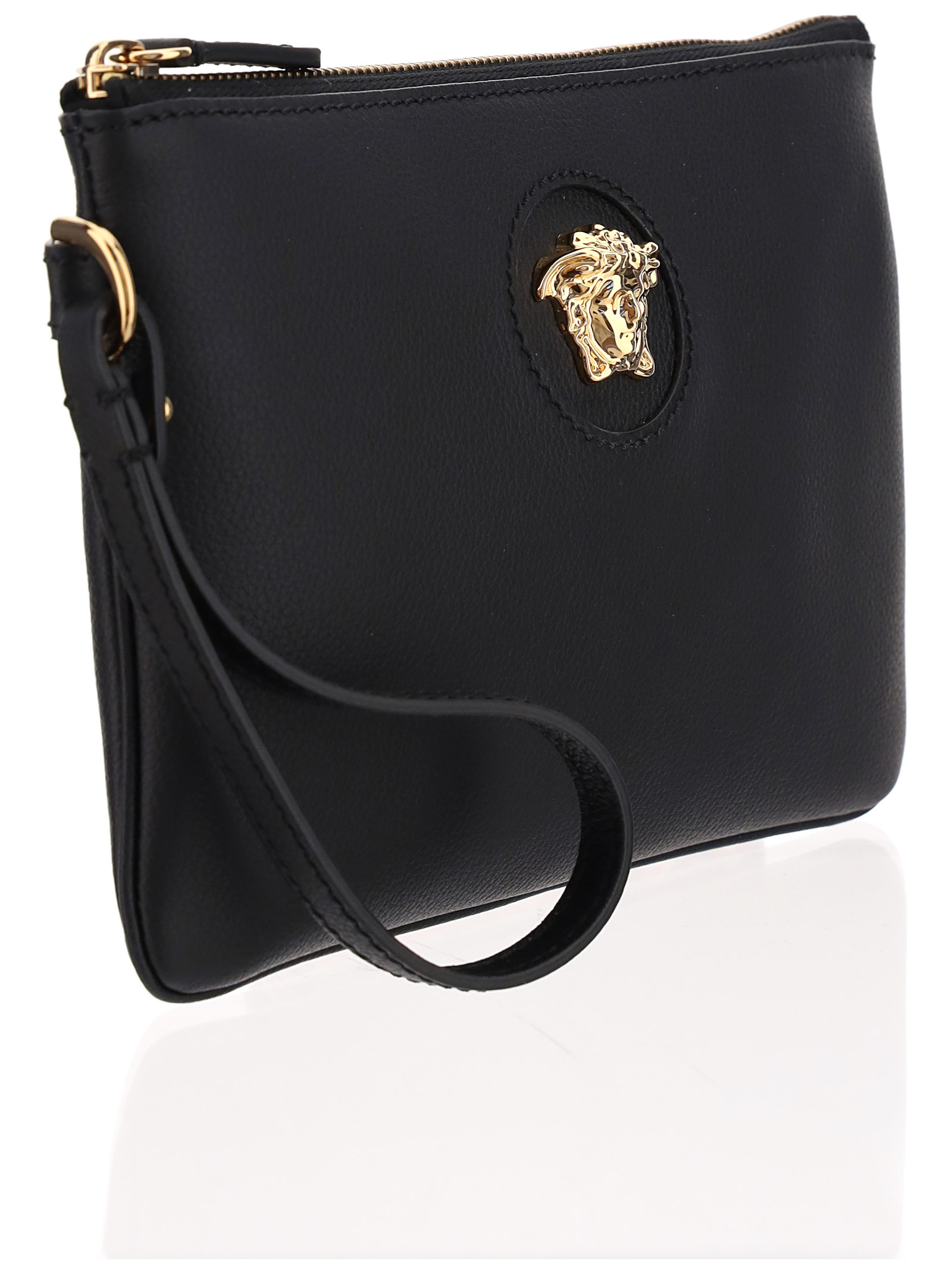Versace La Medusa Clutch Bag In Black