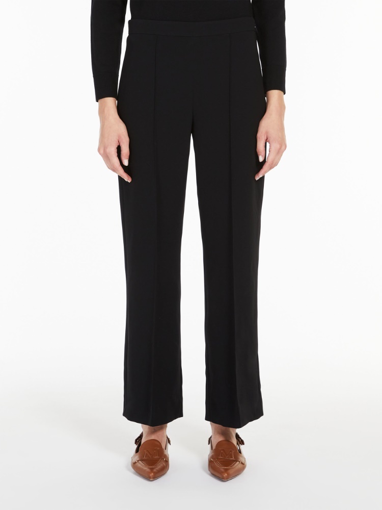Max Mara Black Viscose Blend Nicia Pant In Black