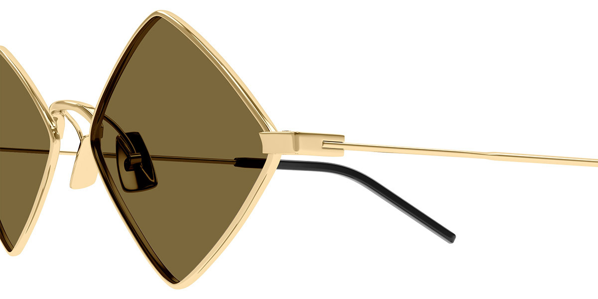 Saint Laurent Lisa Diamond-frame Sunglasses In Brown