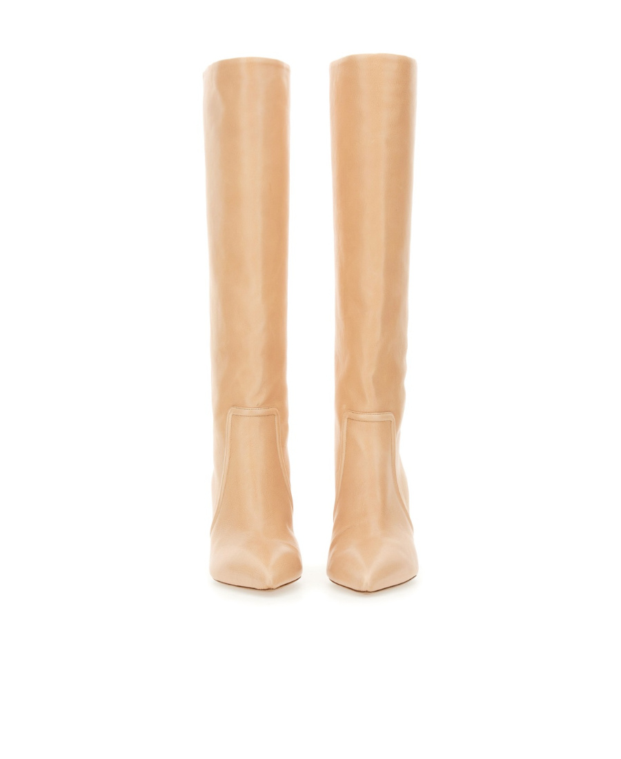 Paris Texas Knee-high Boots With Pointed Toe In Neutral