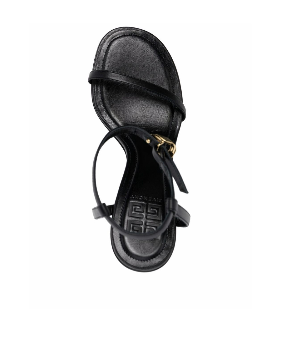 GIVENCHY SANDALS IN LEATHER WITH G CUBE HEEL