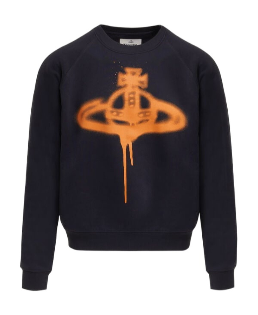Vivienne Westwood Spray Orb-print Cotton Sweatshirt In Black