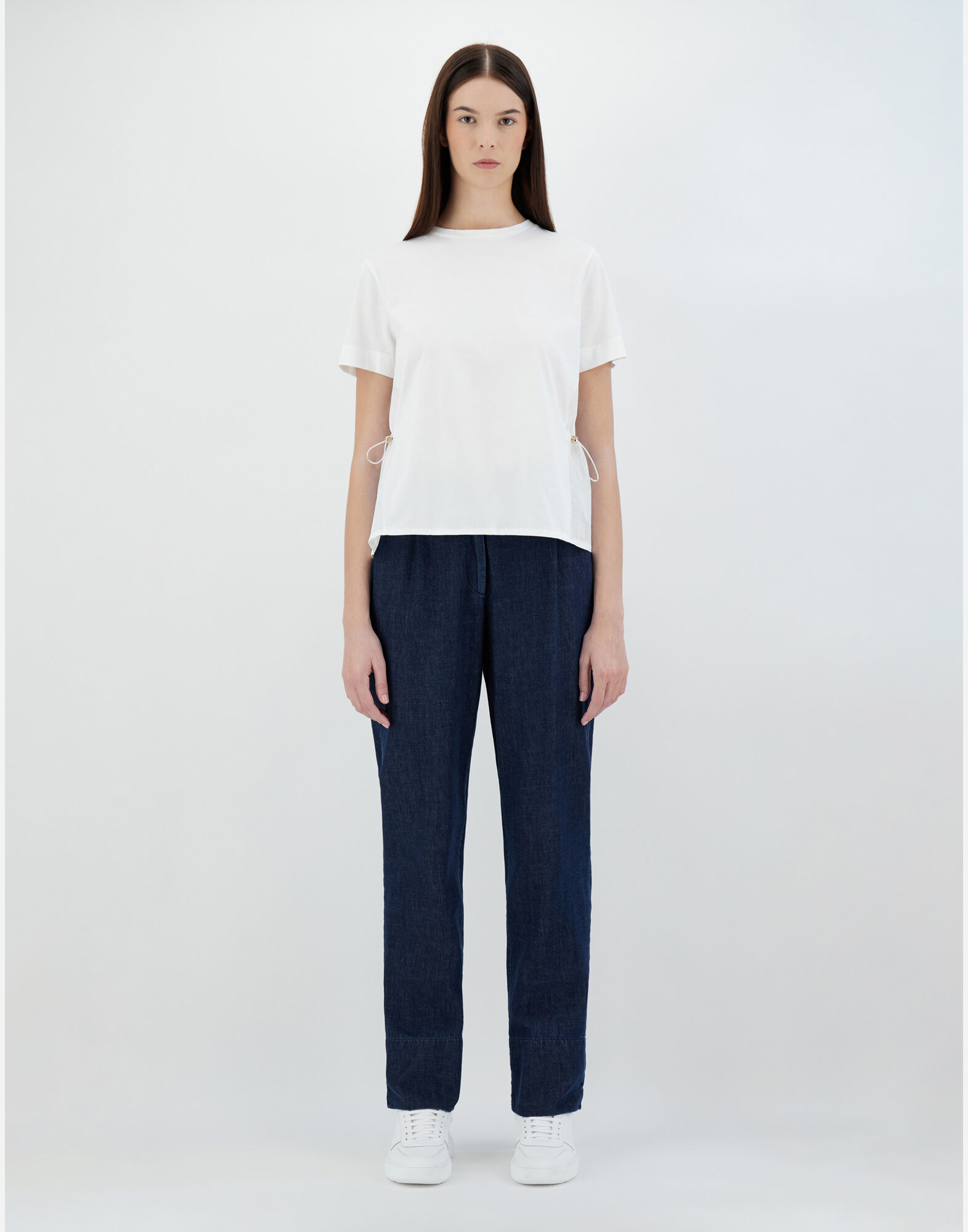 Herno T-shirt In Chic Cotton Jersey And New Techno Taffeta In White
