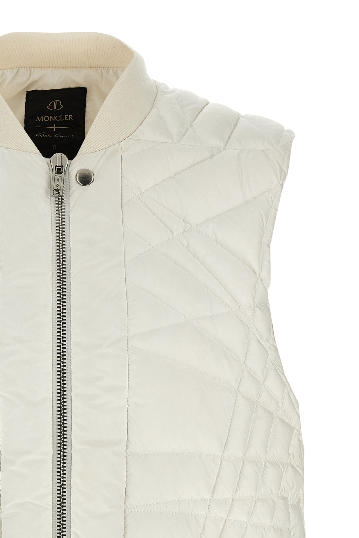 Moncler X Rick Owens Zippered Down Vest In White