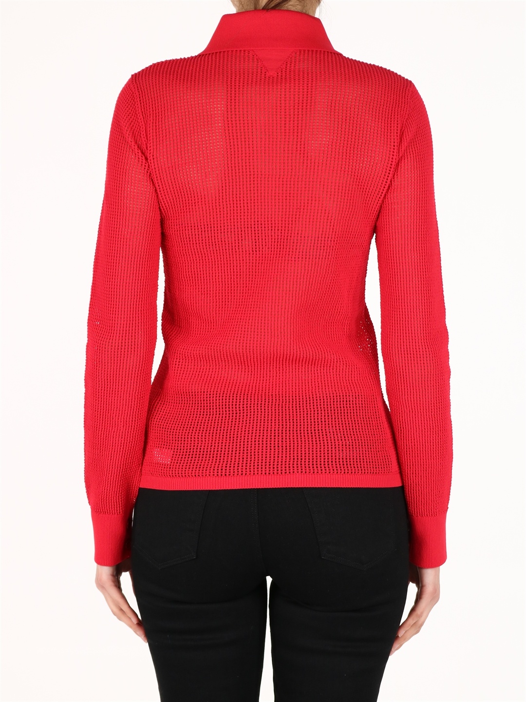 Bottega Veneta Mesh Buttoned Cardigan In Red