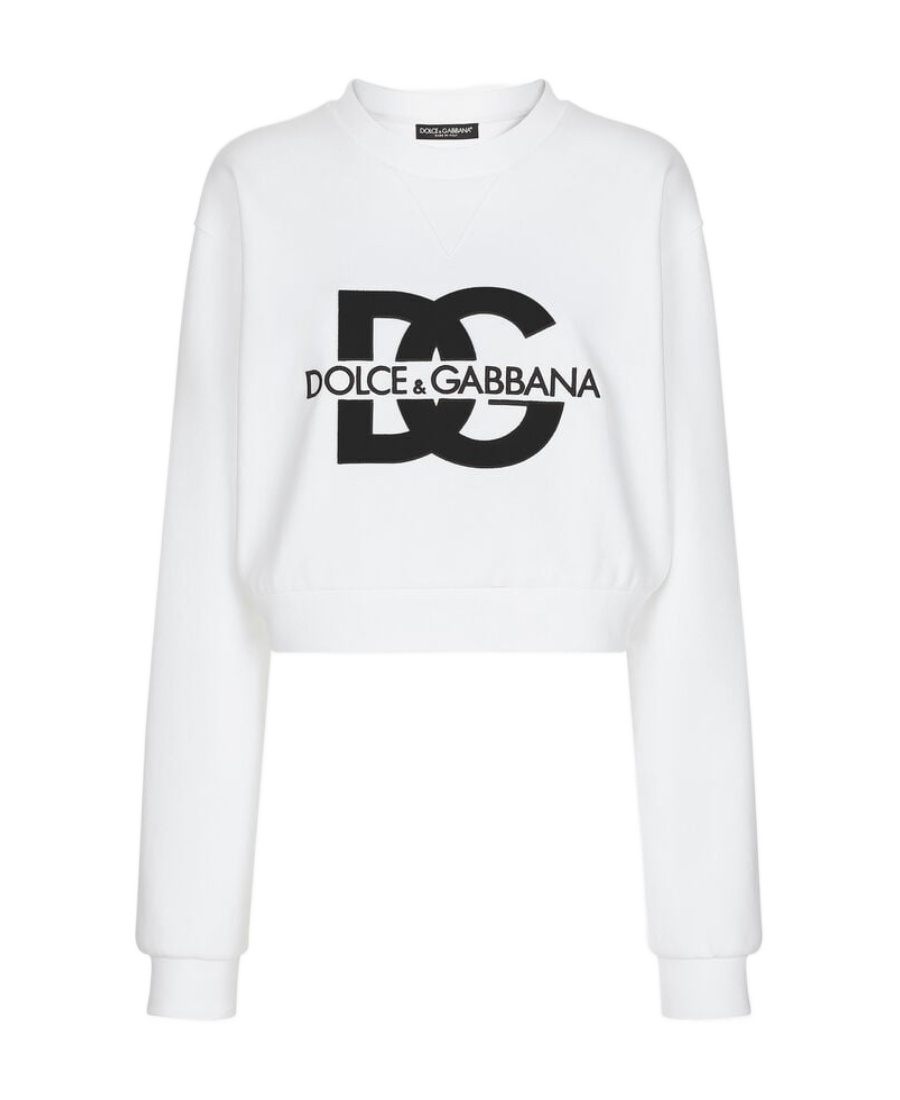 Dolce & Gabbana Logo-embroidered Pullover Sweatshirt In White
