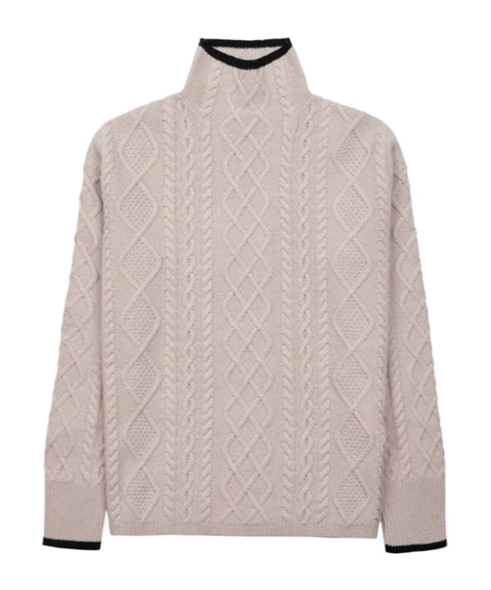 Max Mara High-necked Long-sleeved Sweater In Nude