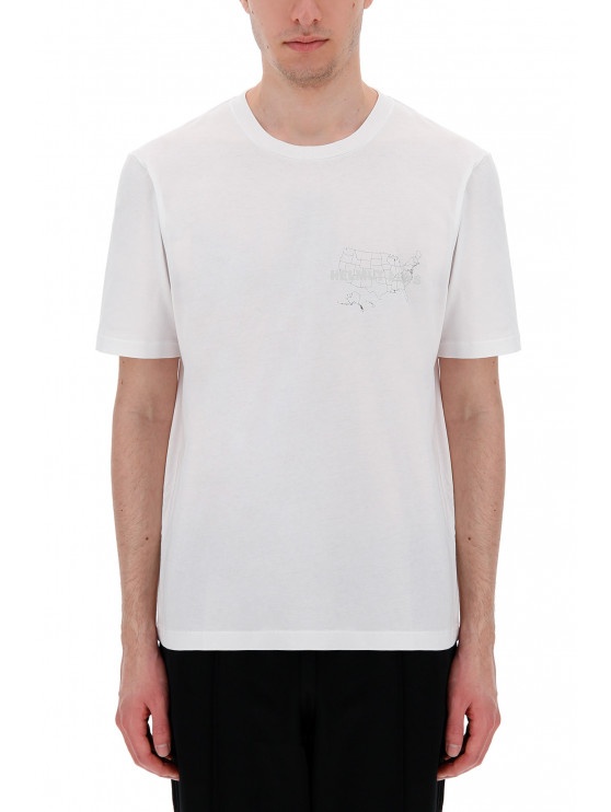 Helmut Lang Printed T-shirt In White