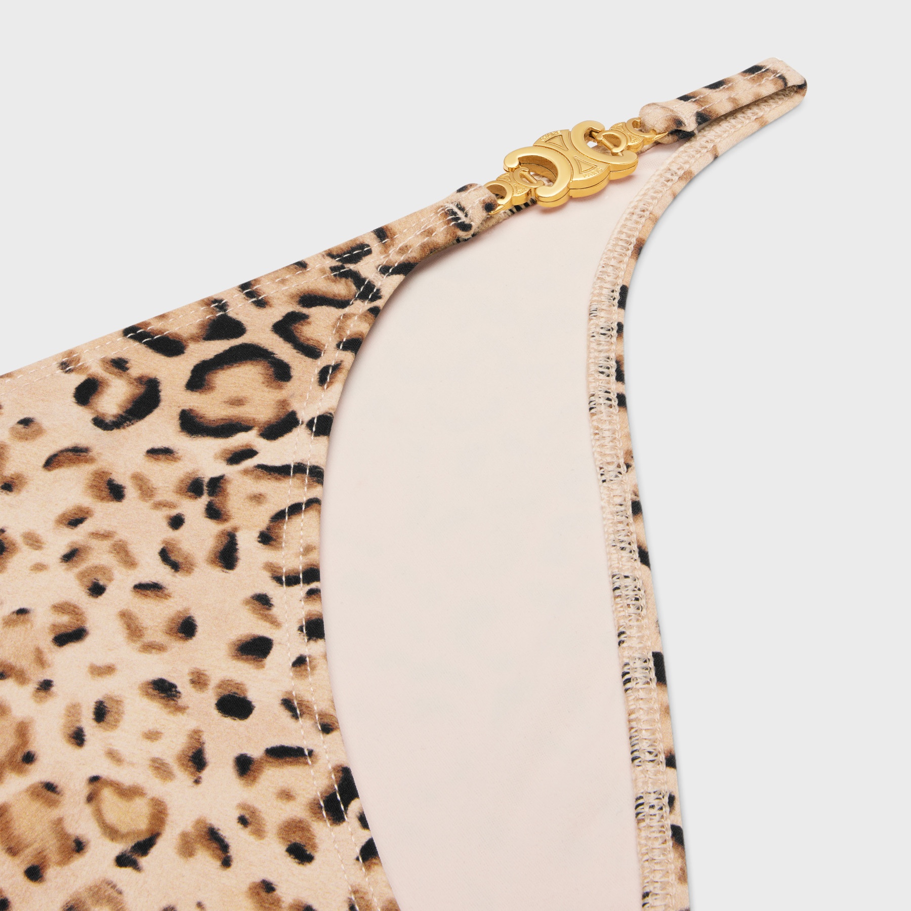 Celine Leopard Print Swimsuit Bottoms In Nude