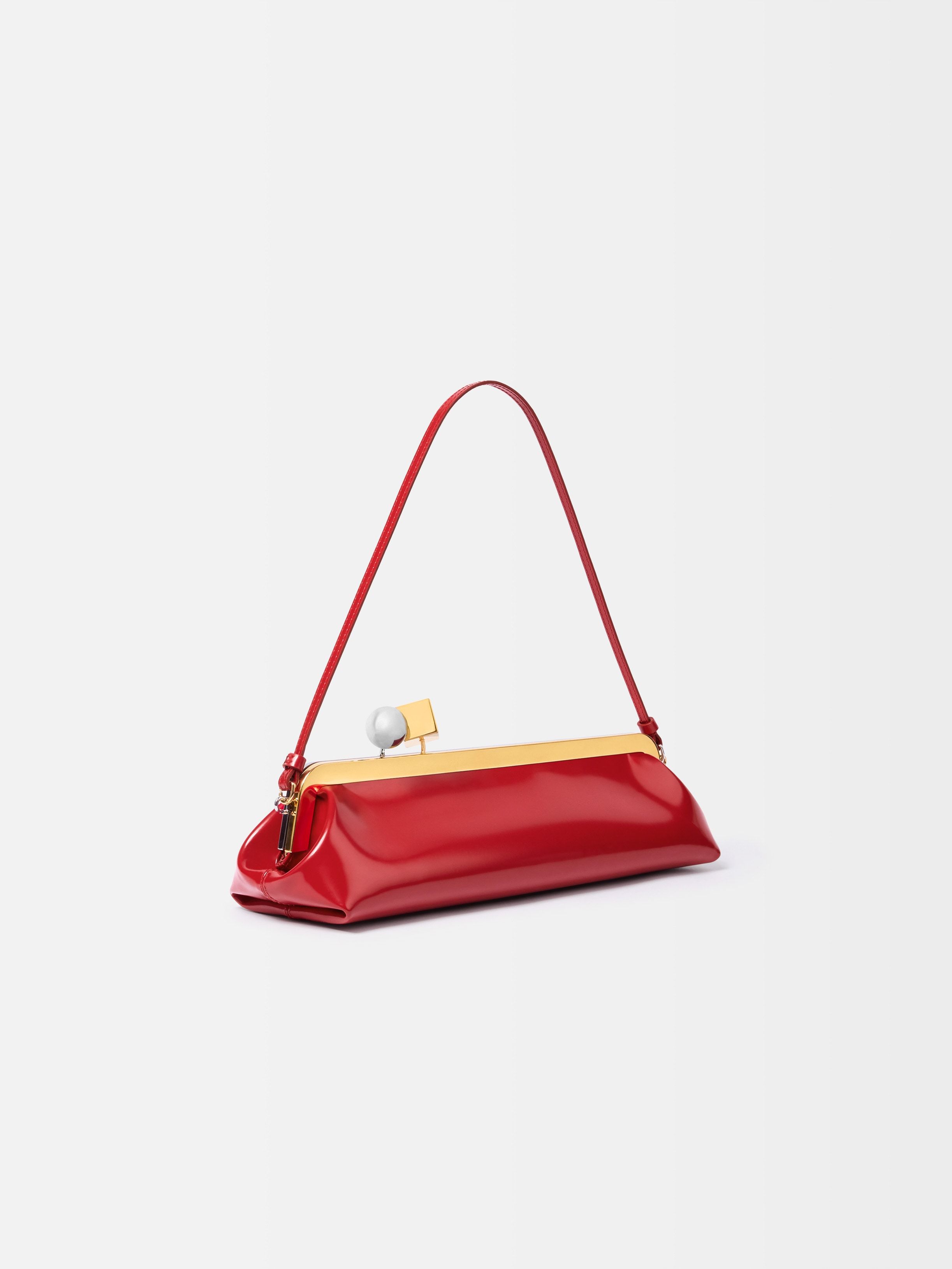 Jacquemus Long Buckle Shoulder Bag In Red