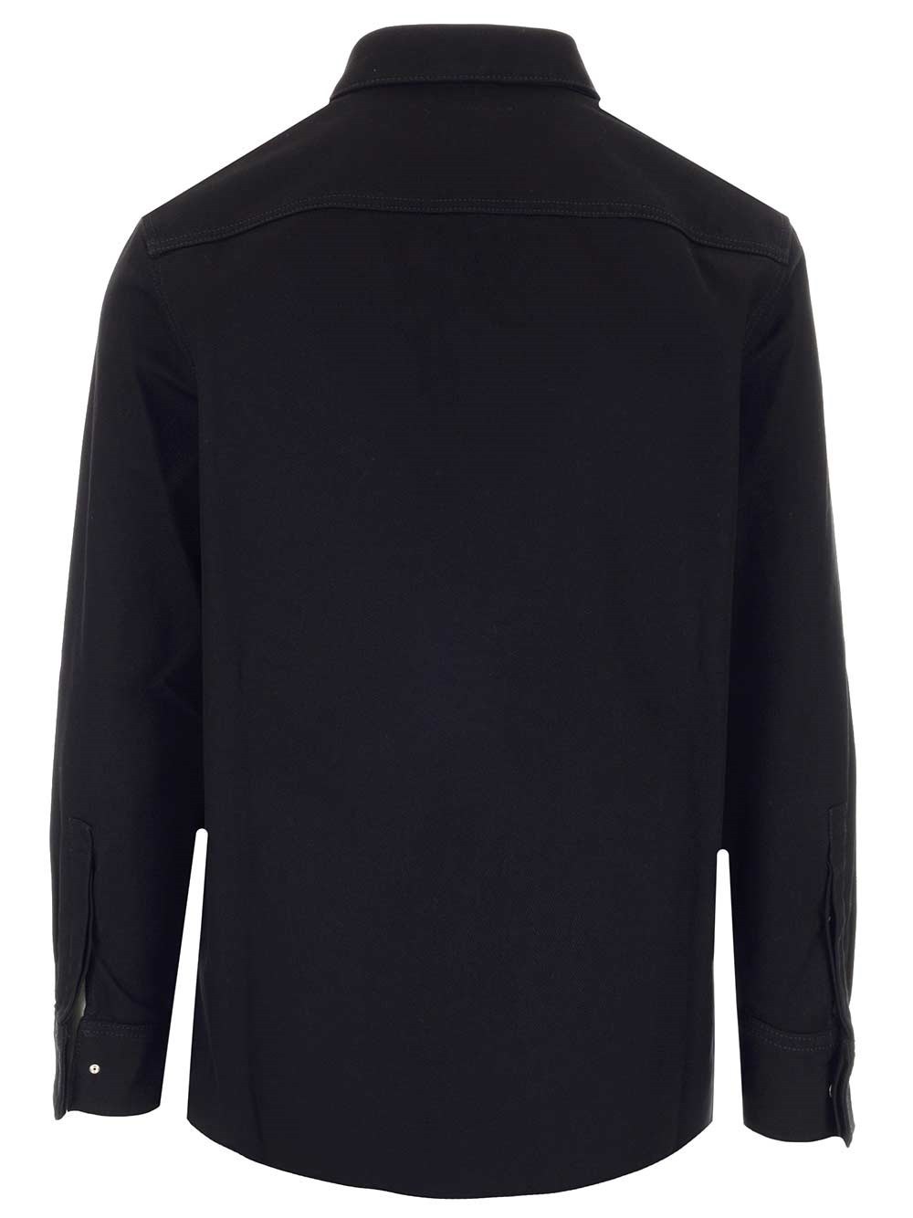 Givenchy 4g Rivet Long Sleeved Denim Shirt In Black