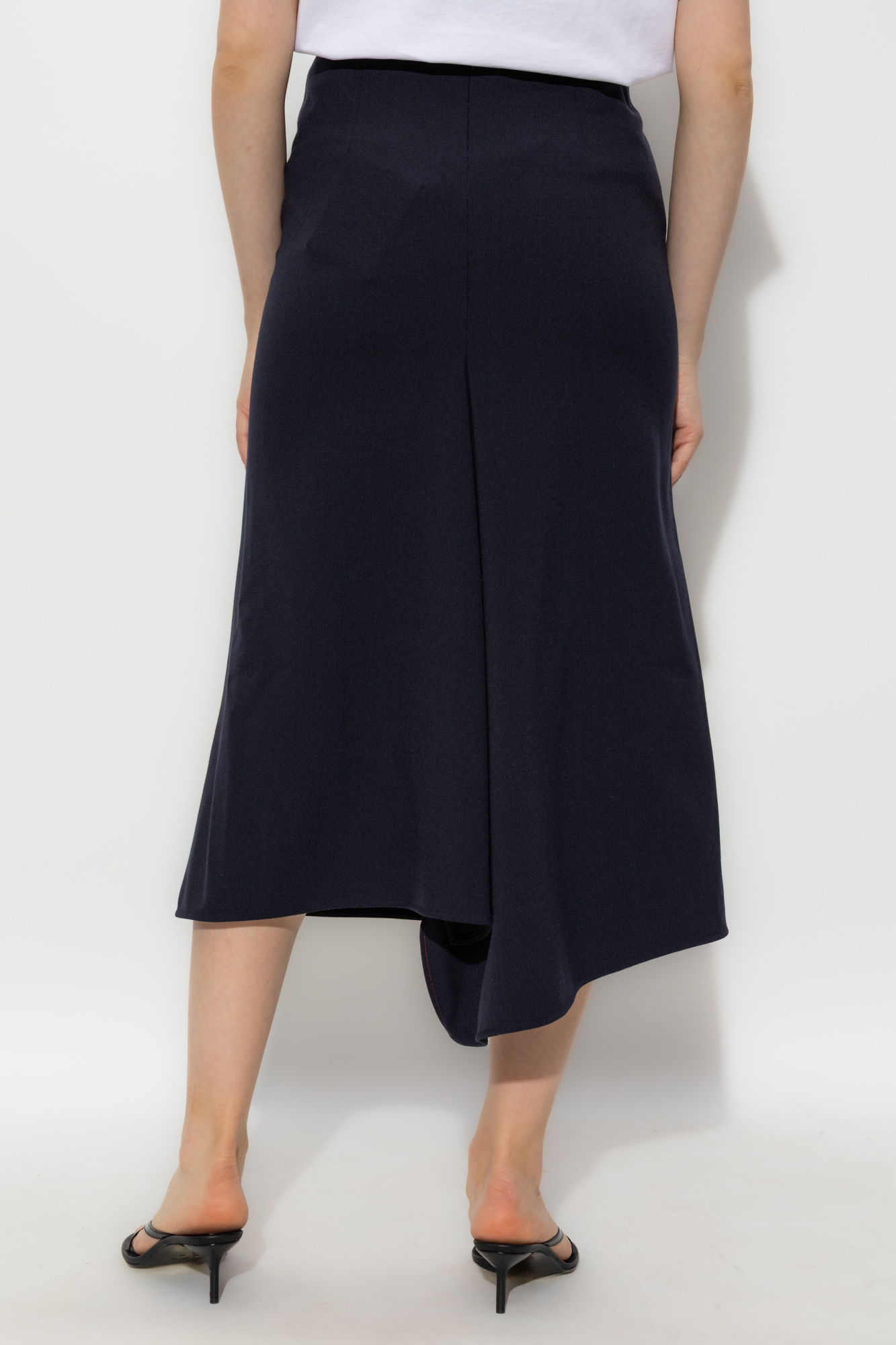 Shop Victoria Beckham Asymmetric-hem Midi Skirt