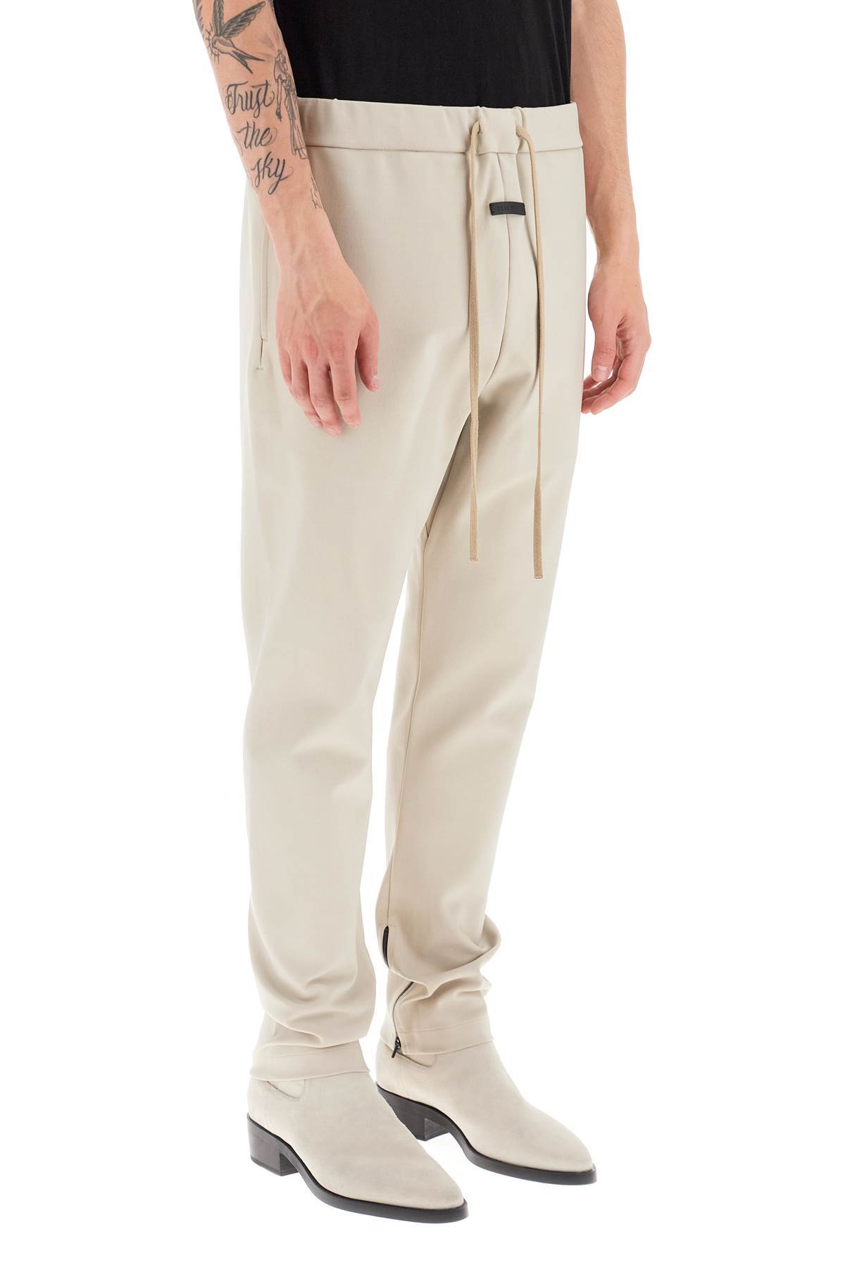 Fear Of God Logo Patch Drawstring Sweatpants In White