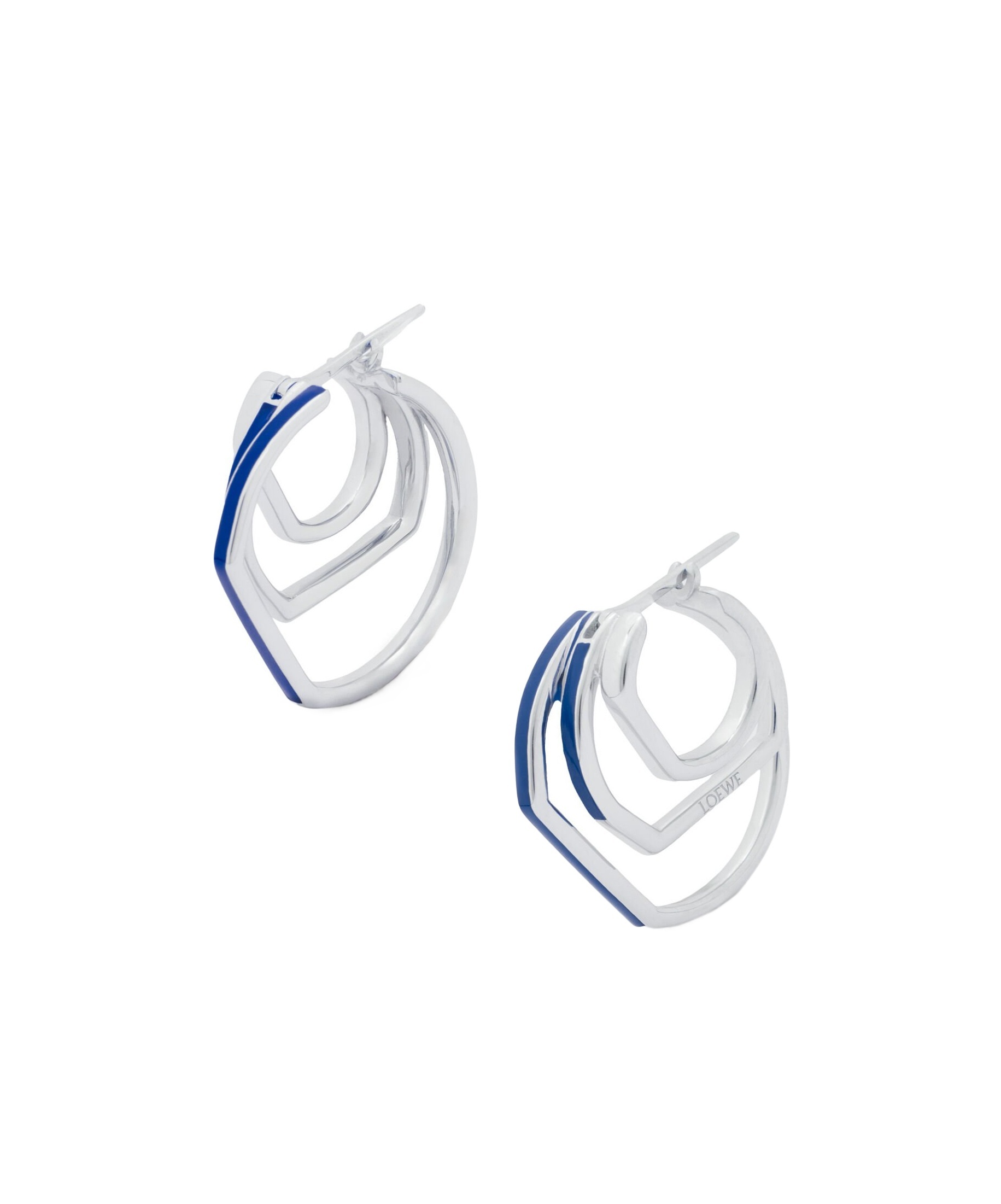 Loewe Stacked Hoop Earrings In Sterling Silver And Enamel For Woman In Transparent