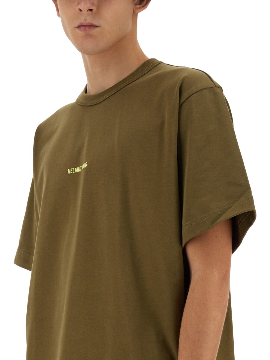 Helmut Lang Logo-print Cotton T-shirt In Brown
