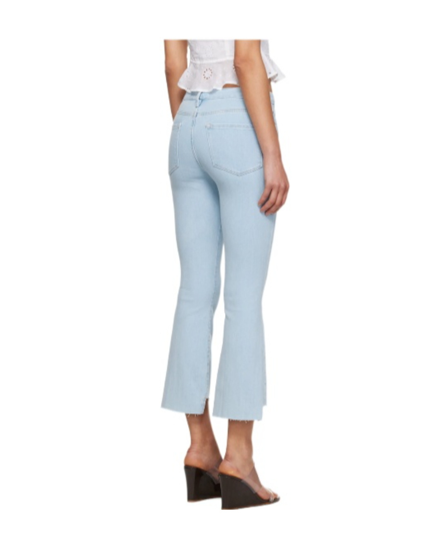 Frame Faded Cat Moustache Pleated Jeans In Multicolor