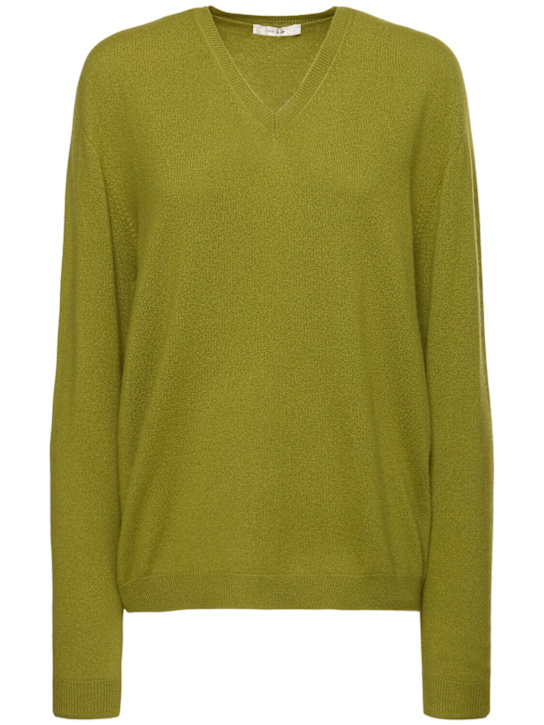 The Row V-neck Sweater In Green