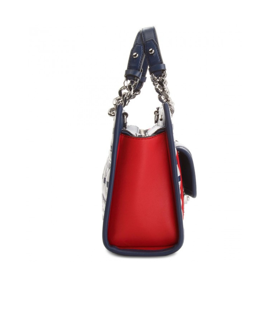 Karl Lagerfeld Logo Color Matching Design Shoulder Bag In Blue
