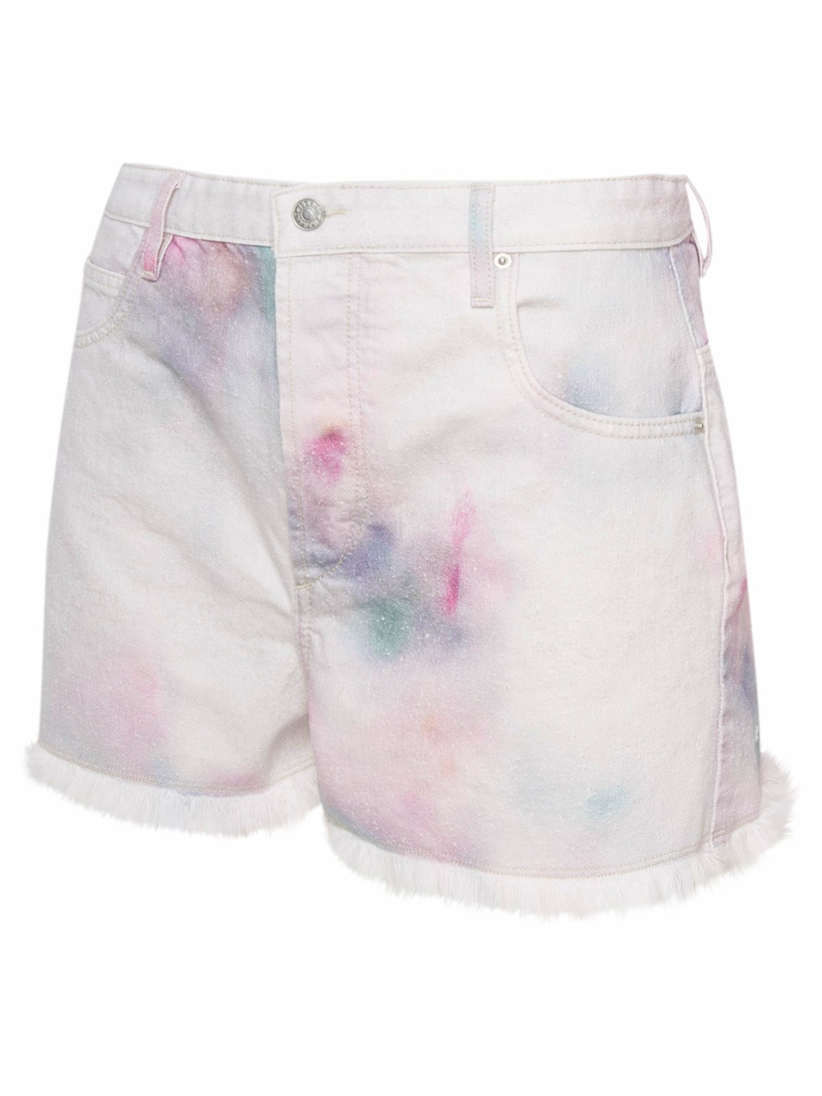 Isabel Marant Étoile Lesiabb Tie-dye Denim Shorts In White