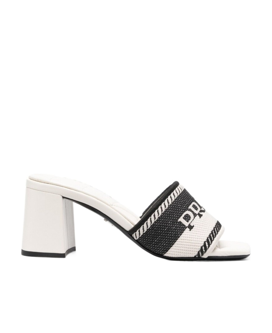 Prada Intarsia-knit Logo Mules In Multi