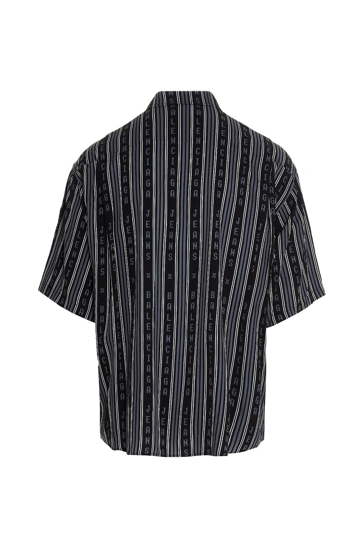 Balenciaga Logo-stripe Oversized Shirt In Black