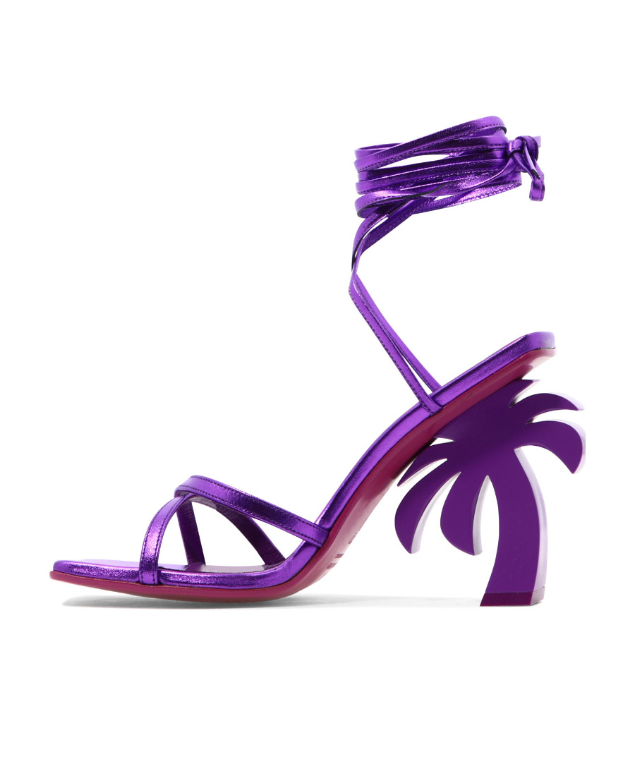 Palm Angels Palm Beach Lace-up Sandals In Purple