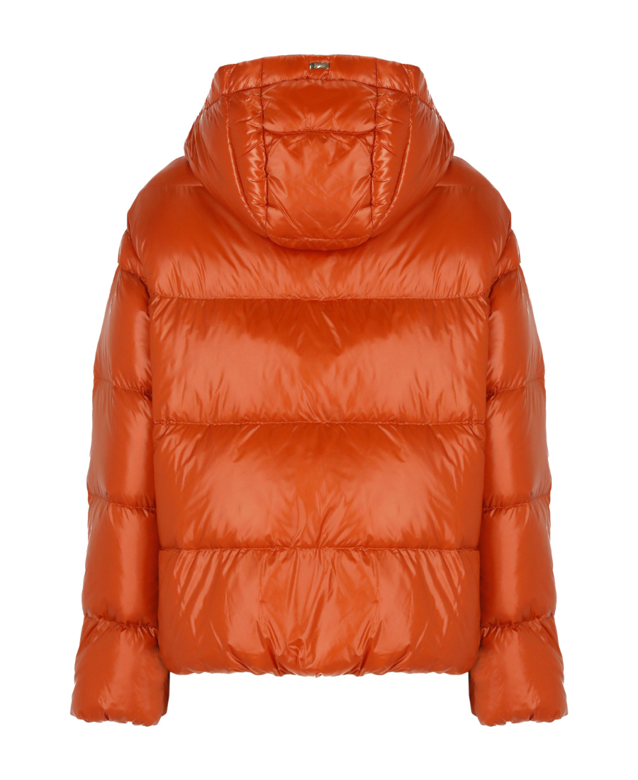 Herno Hooded Down Jacket In Orange
