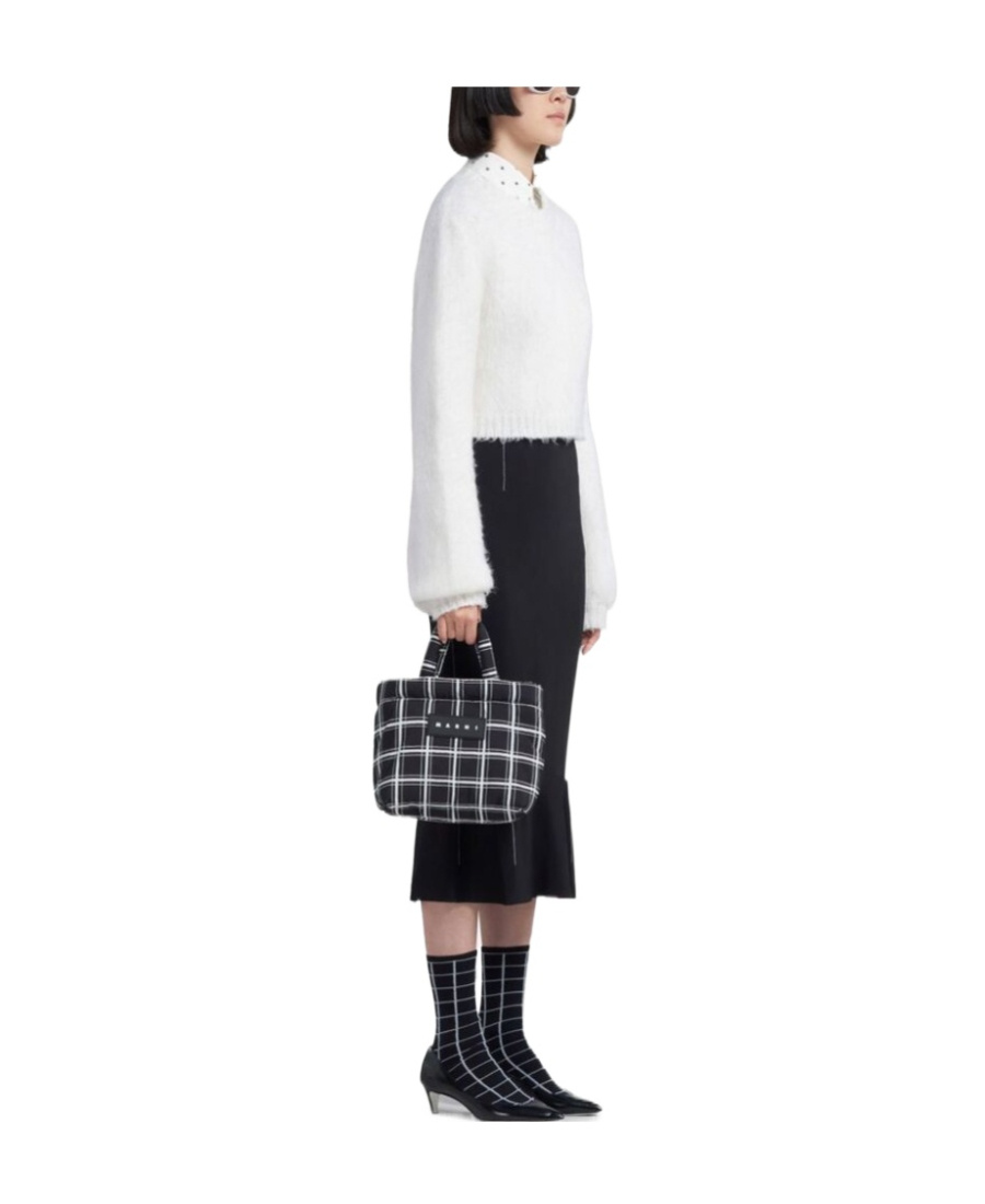 Shop Marni White Poplin Shirt With Polka Dots