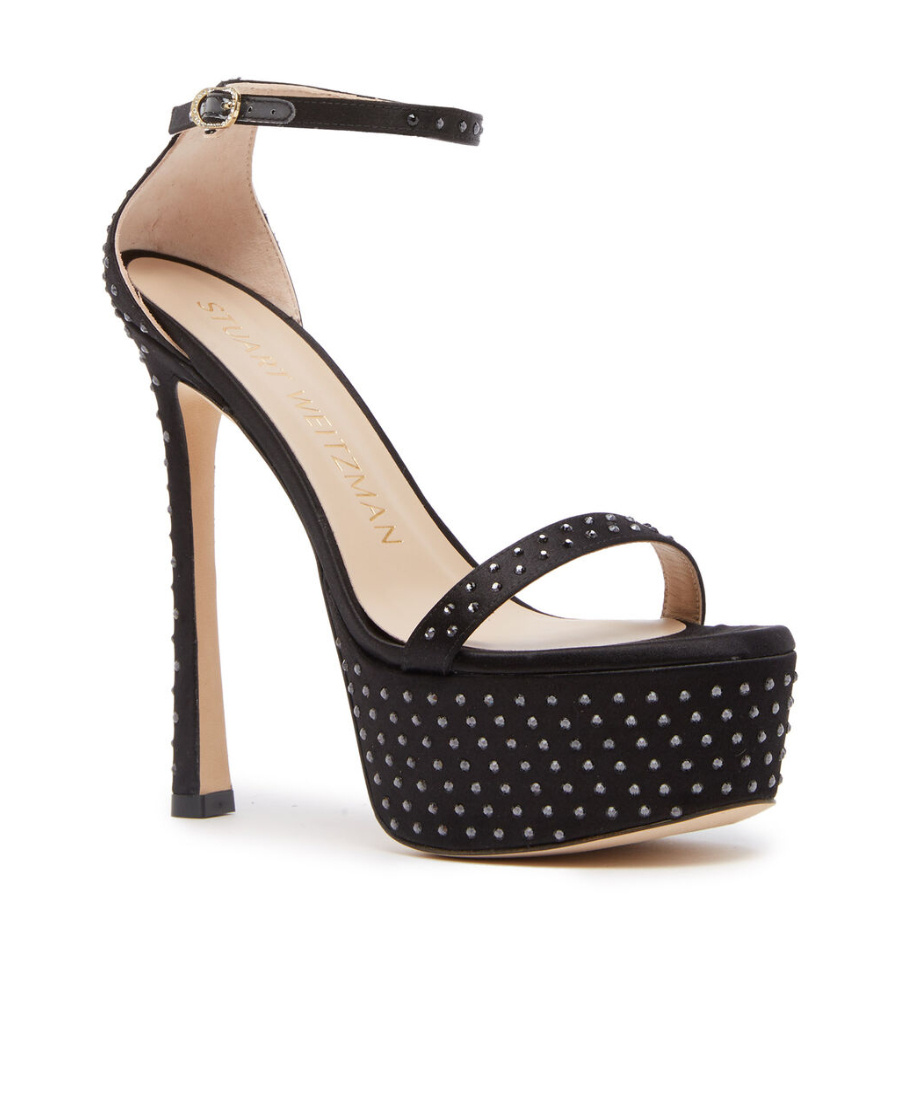 Stuart Weitzman Thick-soled High-heeled Sandals In Black