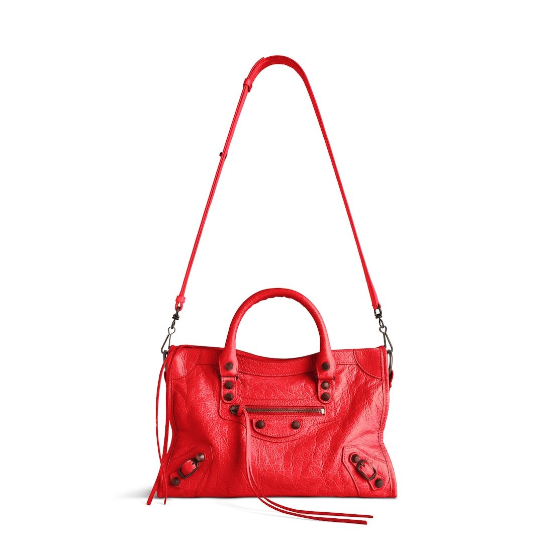 Balenciaga Small Le City Leather Satchel In Red