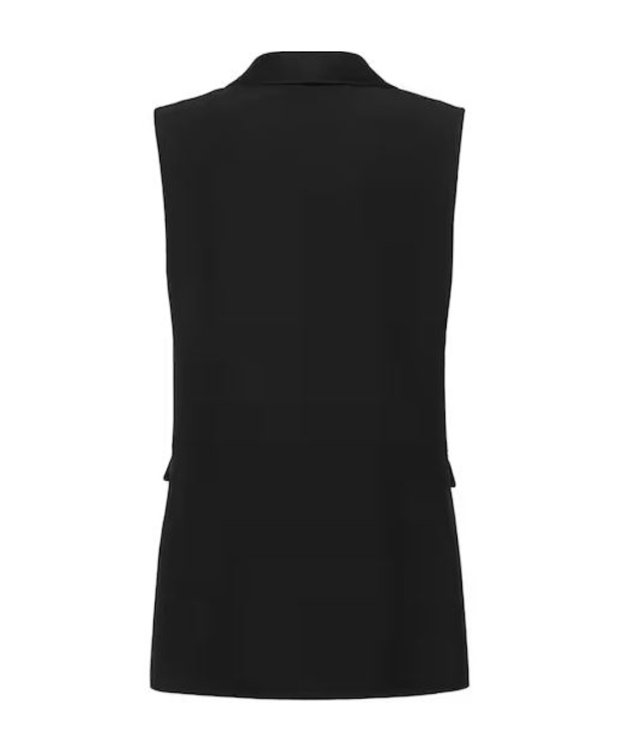 Alberta Ferretti Lapel Pocket Vest In Black