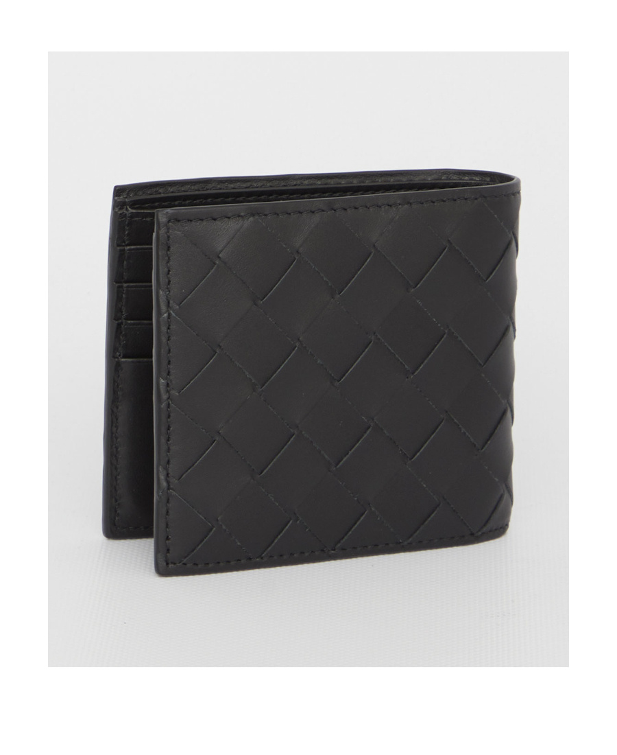 Bottega Veneta Intrecciato Bi-fold Leather Wallet In Black