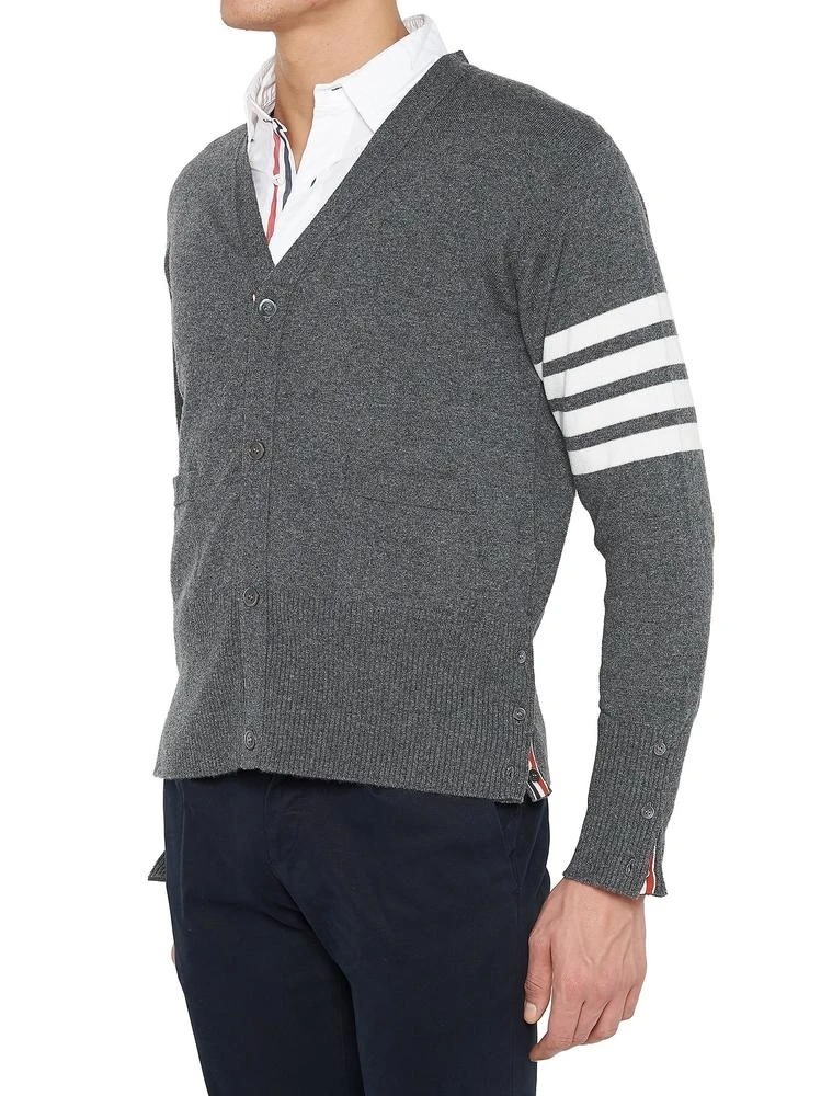Shop Thom Browne 4-bar Cashmere Cardigan In Black