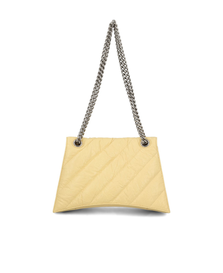 Balenciaga Crush Chain Quilted Medium Shoulder Bag In Yellow