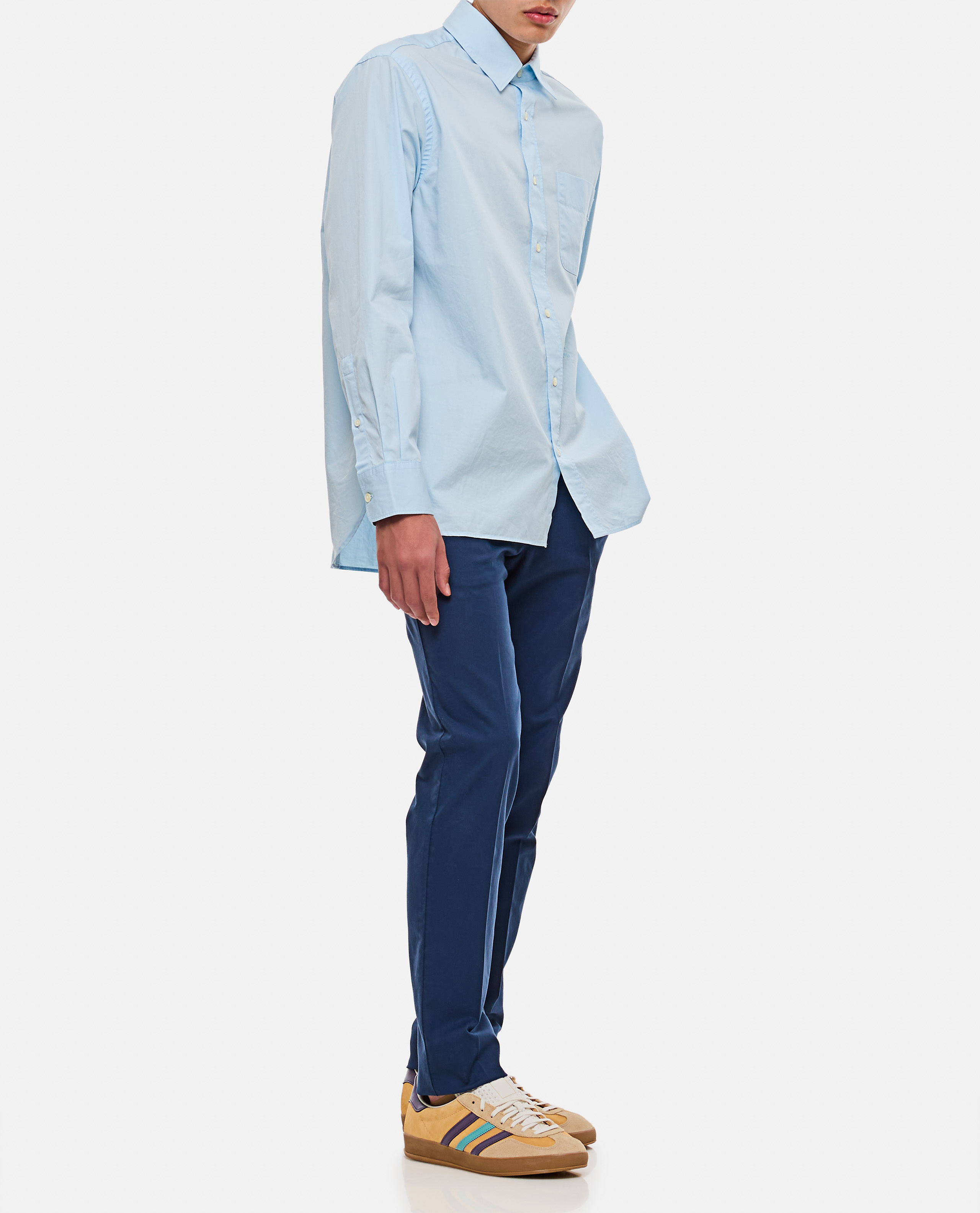 Closed Long-sleeved Shirt In Blue