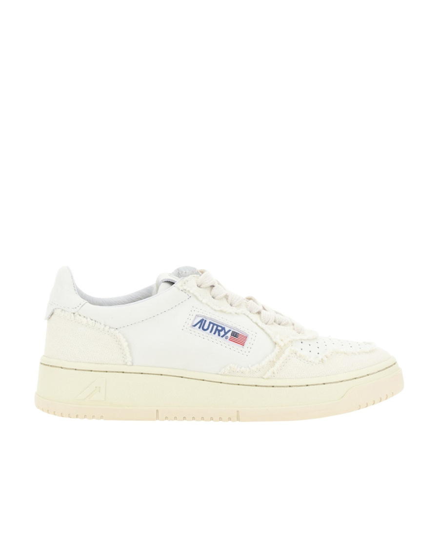 Autry Sneakers Medalist Low In Pelle Bianco Argento In White