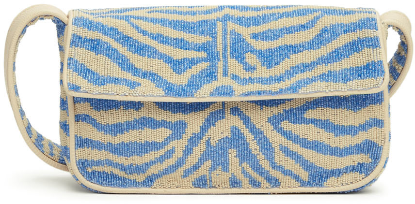 Staud Striped Handbag In Nude