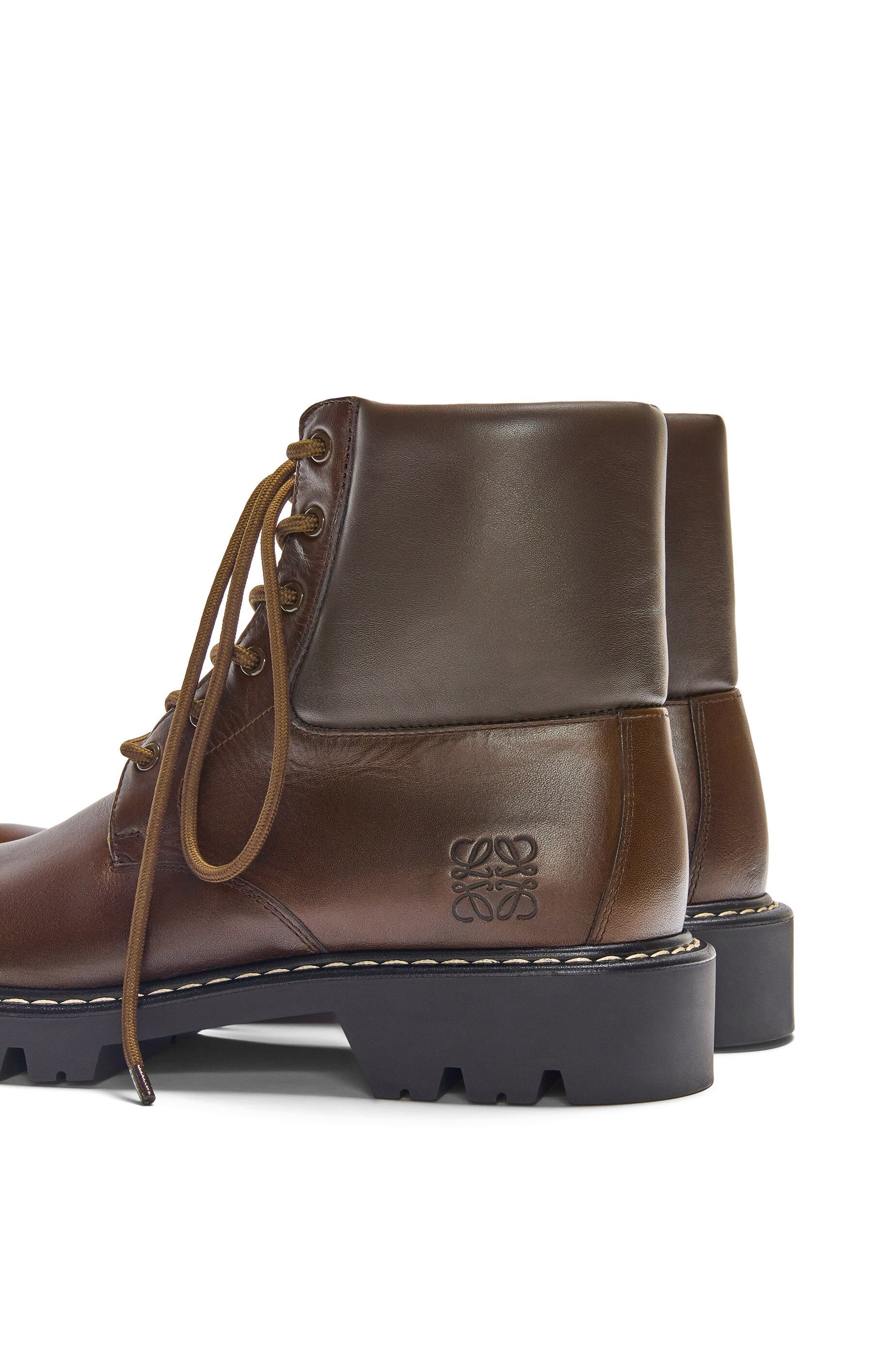 Loewe Men Sierrain Military Ankle Boots Vegetable Tanned Calfskin In Black