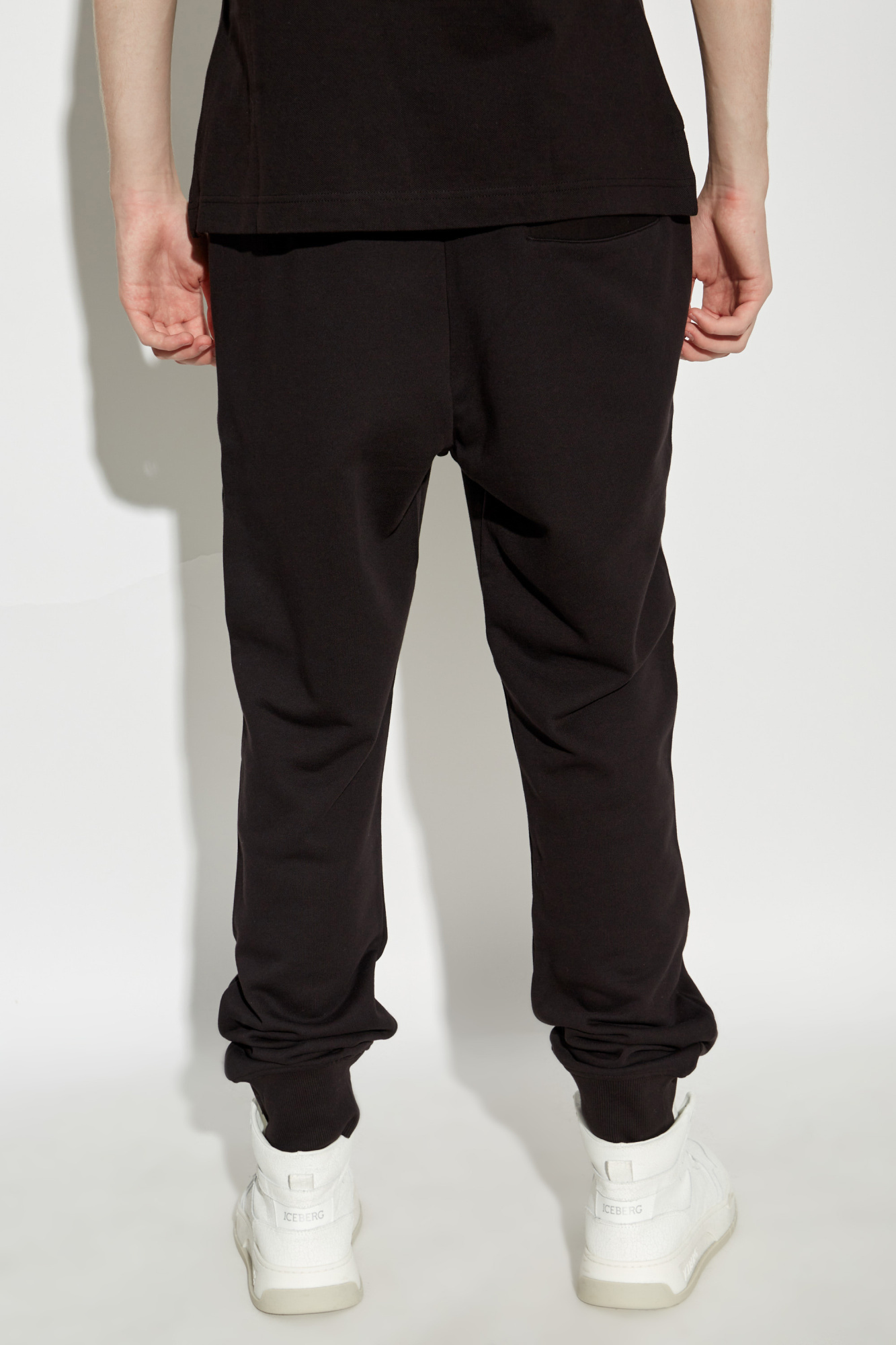 Versace Jeans Elastic Waist Casual Pants In Black