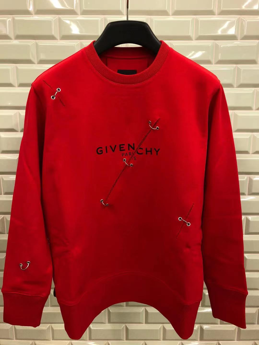 Givenchy Men Felpa Con Dettagli Di Metallo In Red
