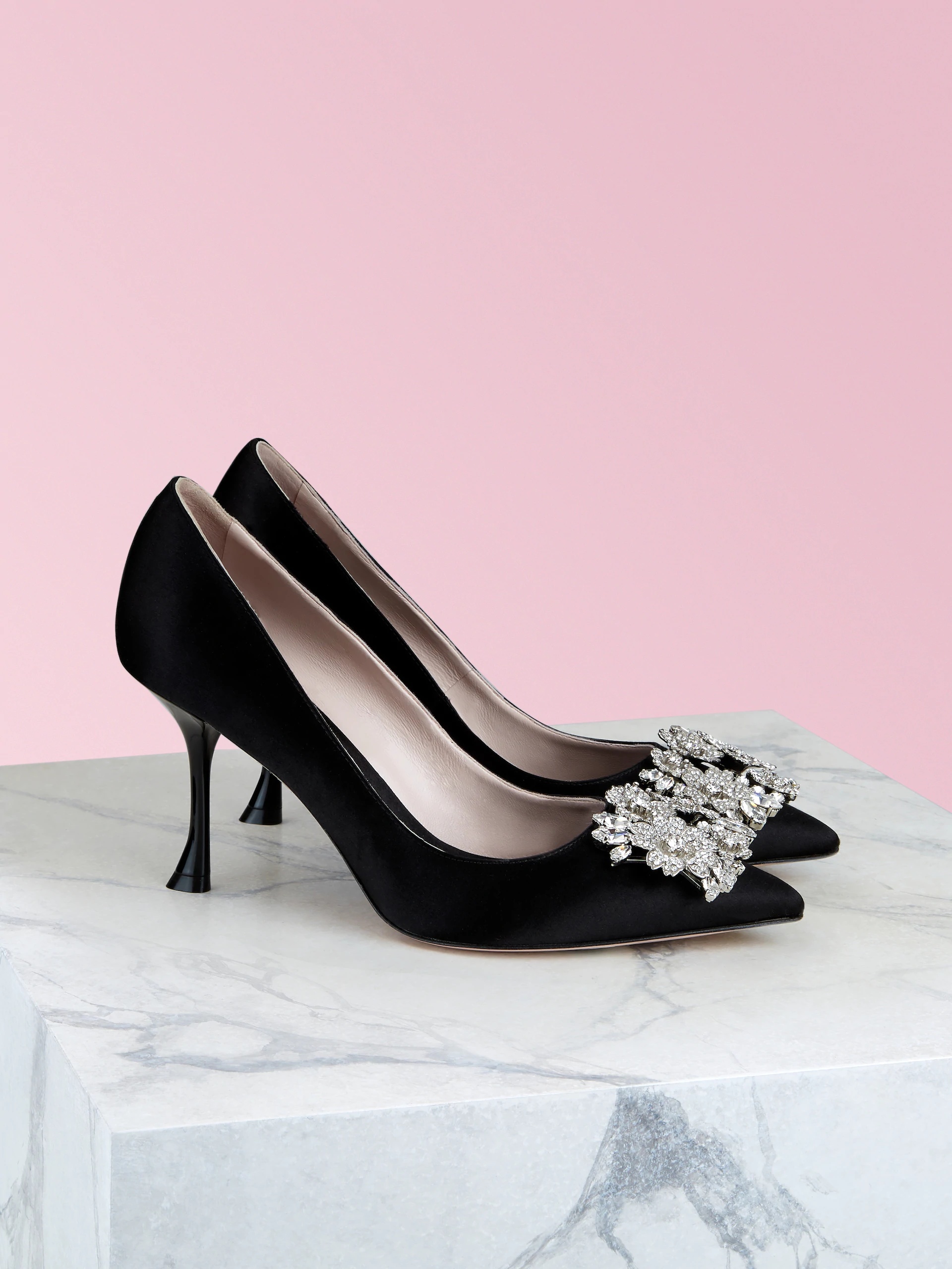 Roger Vivier Efflorescence 65 Satin Pumps In Black