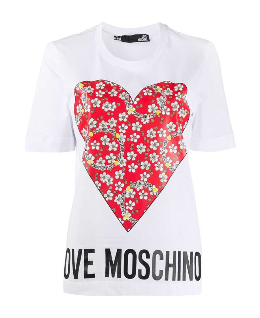 Moschino T-shirt With Round Neck And Short Sleeves In Red