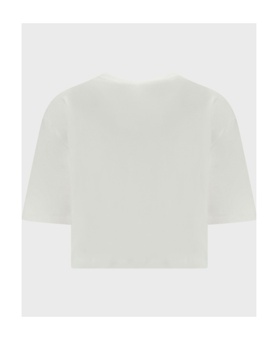 Balmain Logo-embellished Crop T-shirt In White