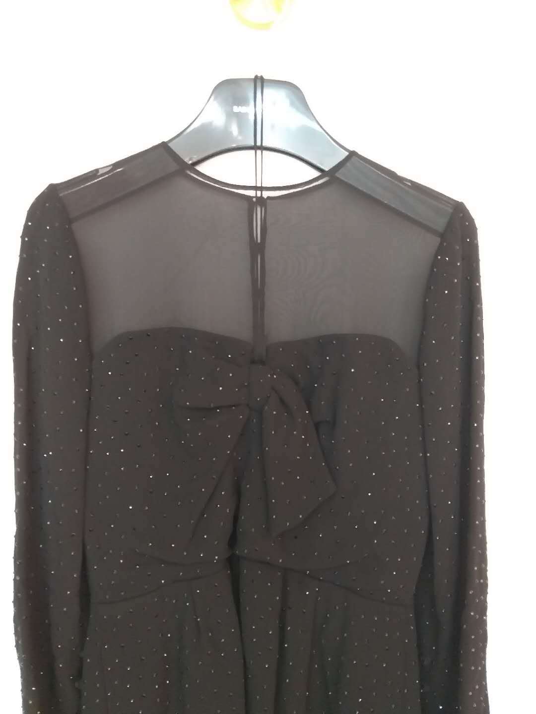 Saint Laurent Short Crystal-embellished Dress In Black