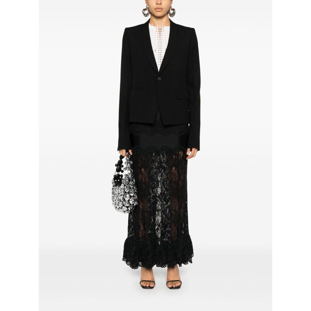 Rick Owens Grain De Poudre Blazer In Black