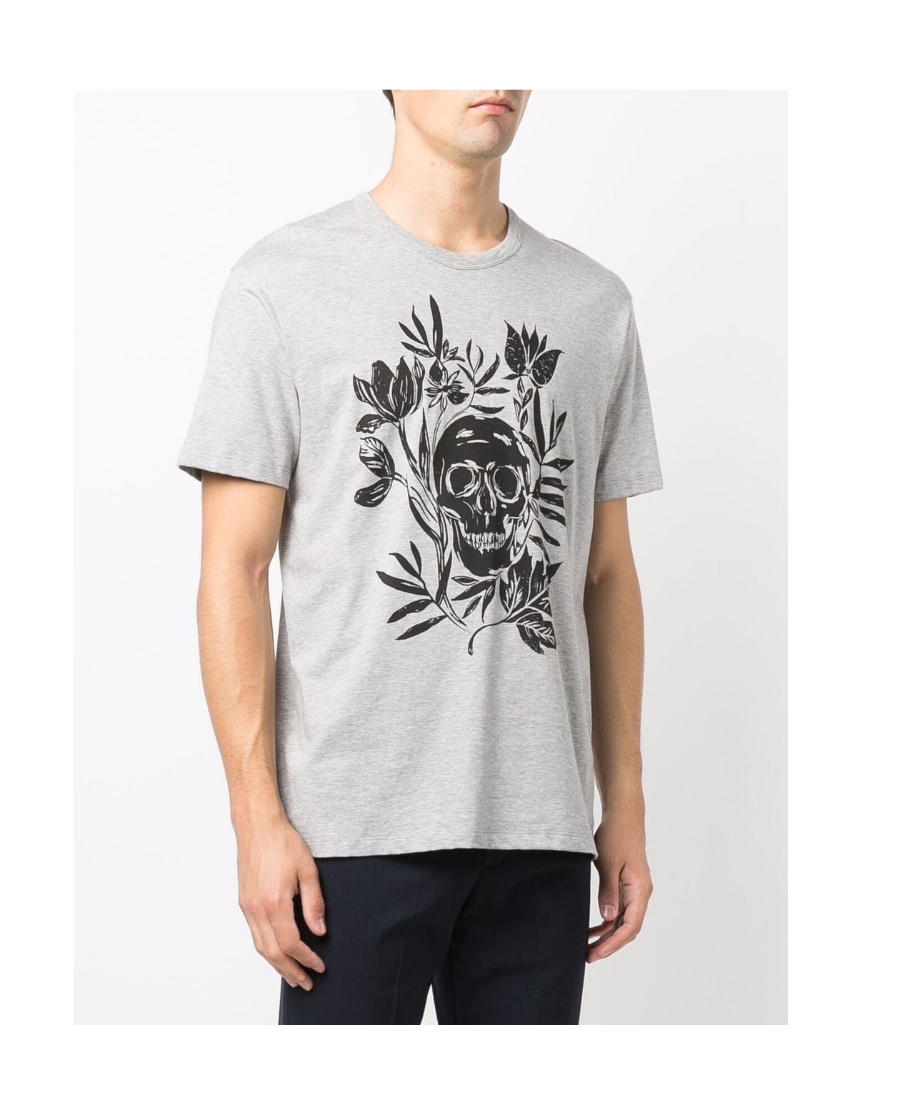 Alexander Mcqueen Pattern Printed Short-sleeved T-shirt In Gray